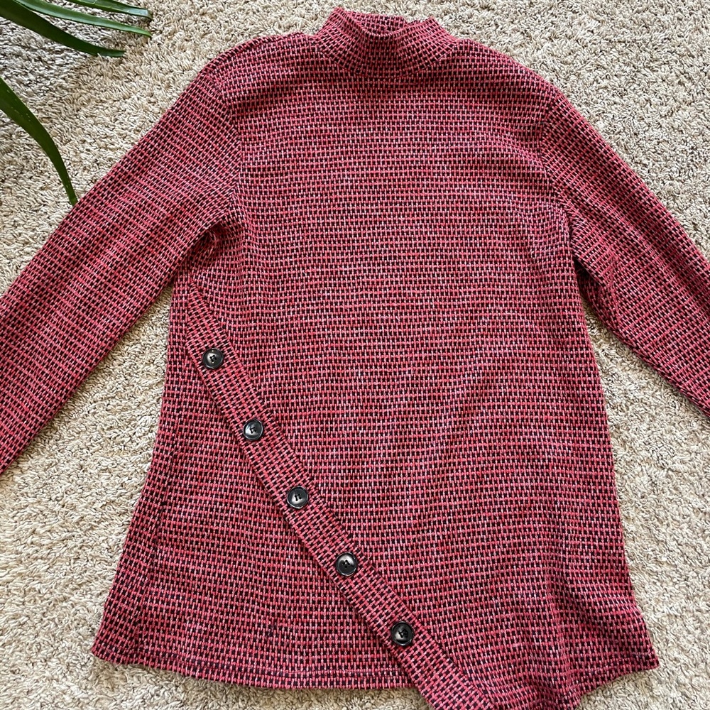 Women’s Asymmetrical Button Up Turtle Neck Sweater